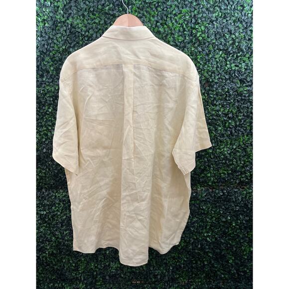 Eddie Bauer, Linen, Yellow Tall Shirt Size XLT - Picture 4 of 4